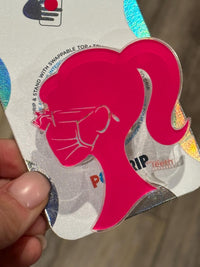 Pink Dental Team Member with Loupes Phone Grip