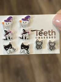 Halloween Earrings, Glow in the Dark, Ghost, Bat, Pumpkin, Skull, Spider & Tooth Polymer Clay Studs, Cute Spooky Jewelry, Handmade Gift