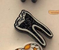 Dental Daisy , RCT and Black Glitter Earrings