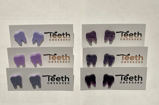 Purple Tooth Earrings