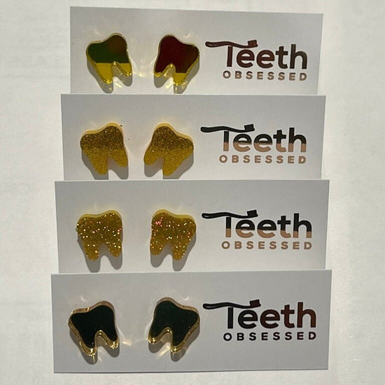 Gold Dental Earrings