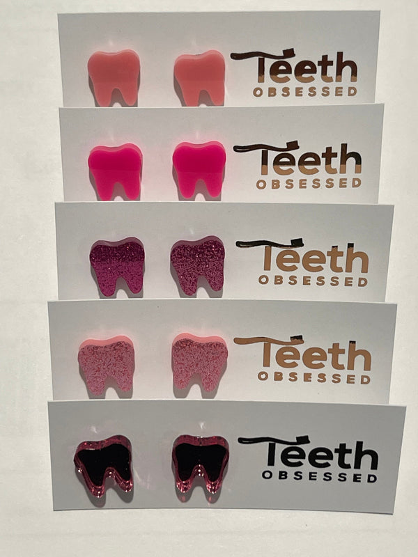 Pink Tooth Earrings