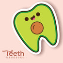 Avocado Tooth Sticker, Dental Sticker, Dental Hygiene Gift, Dental Assistant Sticker, Dental Hygienist Sticker