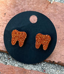 Orange Tooth Earrings