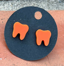 Orange Tooth Earrings