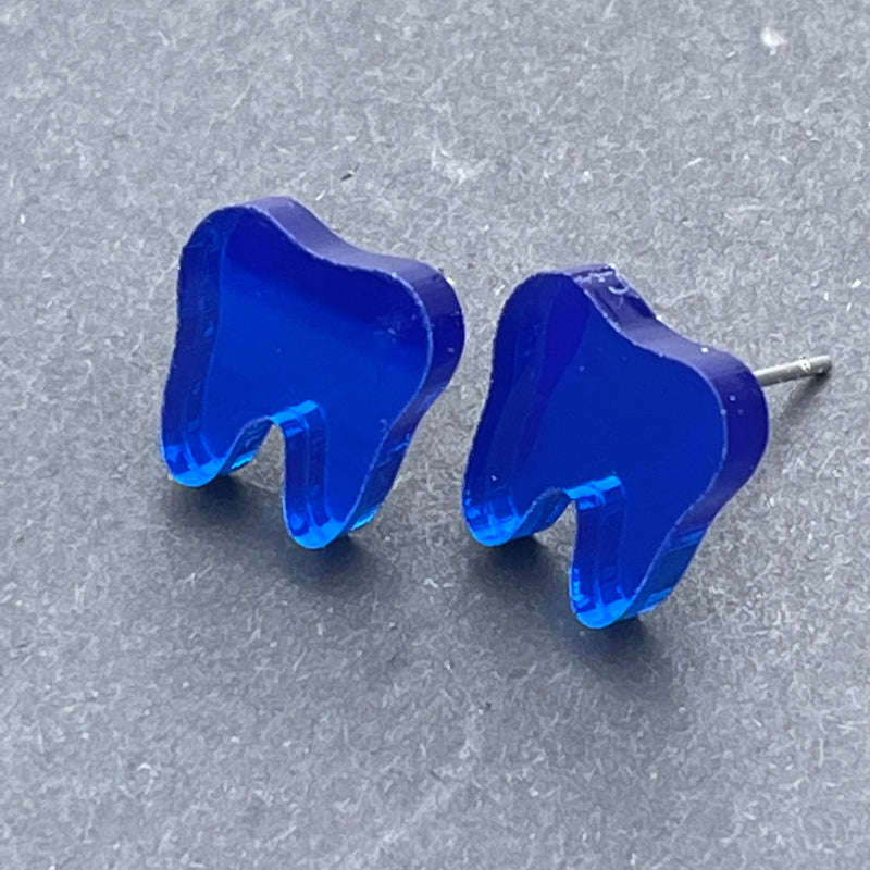 Blue Glitter Earrings