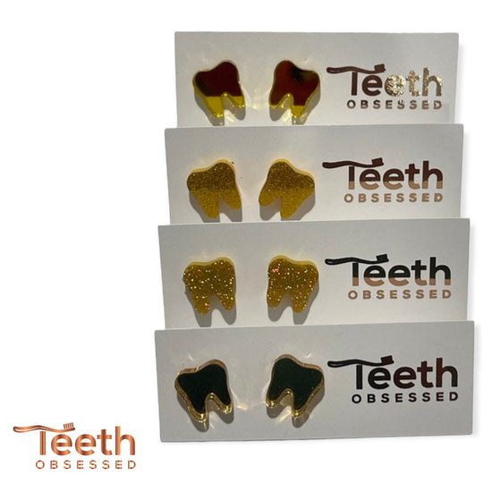 Gold Dental Earrings