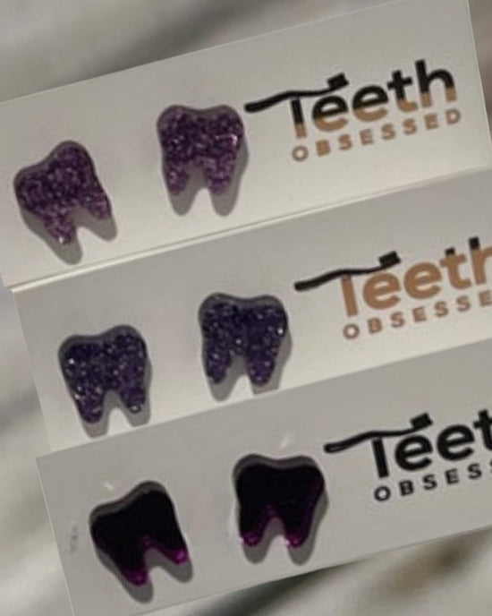 Purple Tooth Earrings