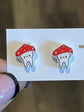 Mushroom Tooth Earrings, Dental Earrings, Teeth Earrings, Dental Gift
