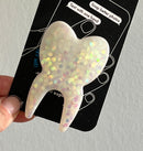 White Glitter Tooth Phone Grip