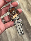 Grey Check Tooth Keychain
