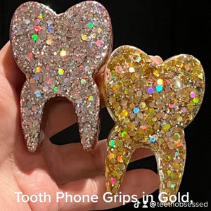Gold and Silver Tooth Phone Grip