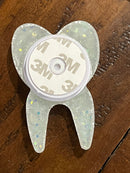 White Glitter Tooth Phone Grip