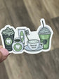 Coffee Trio Sticker, Dental Stickers, Tooth Sticker, Teeth Sticker, Dental Hygienist Sticker, Dental Assistant