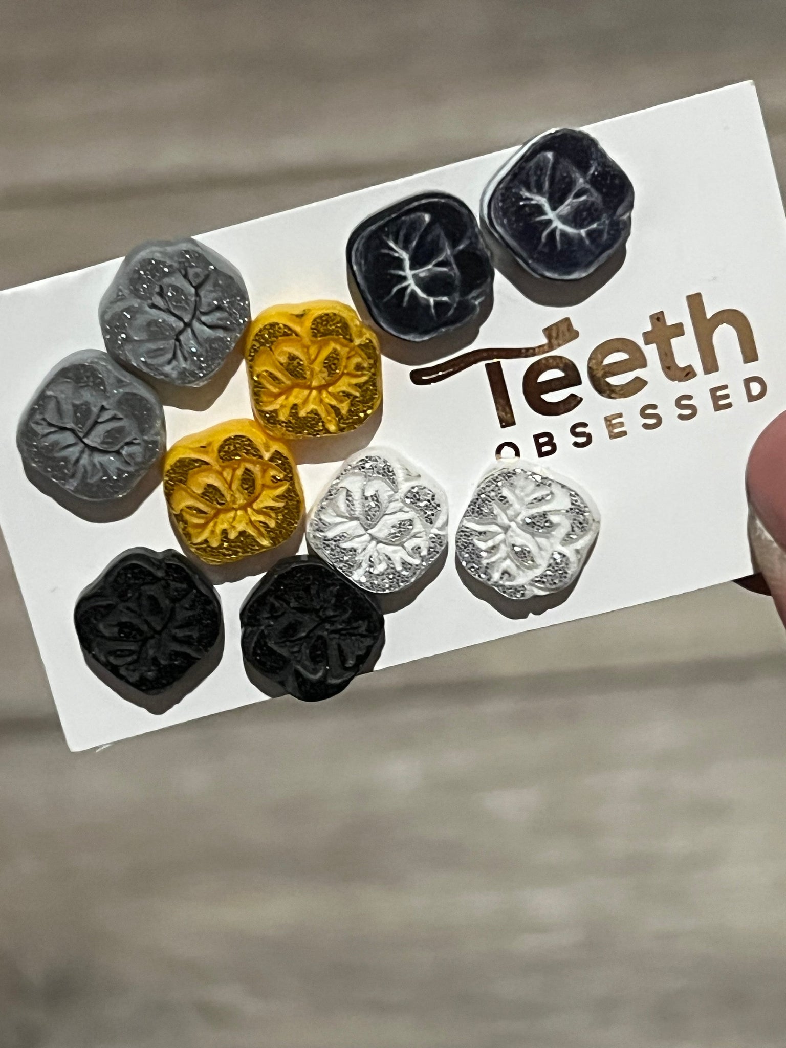 Crown Teeth Dental Earrings