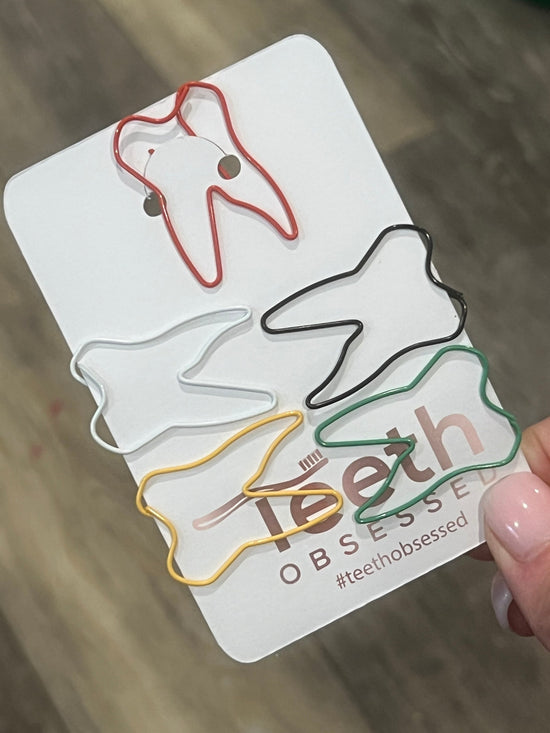Dental Paper Clips, Tooth Clips, Teeth and Floss Paper Clips, Dental Gifts, Dental Office Gifts, Dental Hygiene Gift