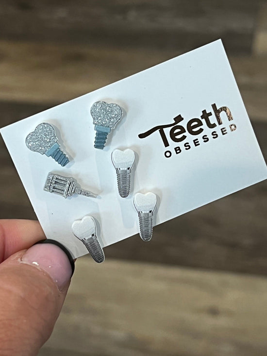 Dental Implant Earrings, Tooth Earrings, Dental Earrings, Teeth Earrings, Tooth Jewelry, Teeth Jewelry, Dental Assistant, Dental Gift