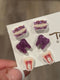 Glitter Denture, Nerves and Purple Trio Tooth Earrings