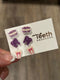 Purple Trio Tooth Earrings