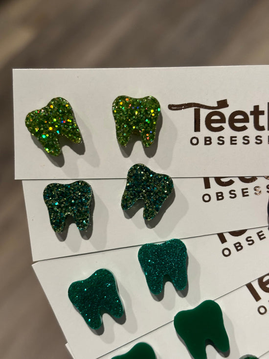 Green Tooth Earrings