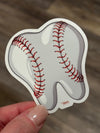 Basketball-themed dental stickers from Teeth Obsessed, colorful tooth decals featuring basketball designs on a white background