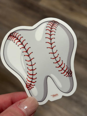 Baseball Teeth Stickers, Dental Sticker, Dental cling, Dental Gift, Dental Hygiene Sticker, Dental Sports Stickers