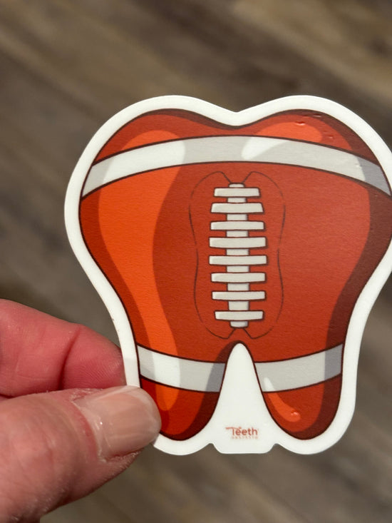 Football Teeth Stickers, Dental Stickers, Dental clings, Dental Gifts, Dental Hygiene Sticker, Dental Sports Stickers