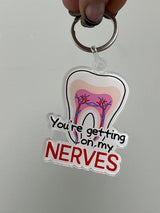 Dental Nerve Keychain, Dental Sticker, Dental Hygiene, Dental Assistant Keychain, Tooth Earrings, RCT, Endo Tooth, Endodontist
