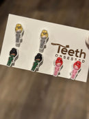 Dental Team Earrings in Pink, Green and Grey