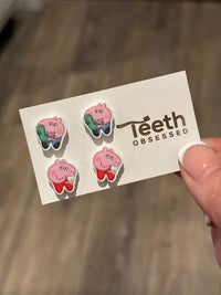 Pig Tooth Stud Earrings: Dental Assistant Gift