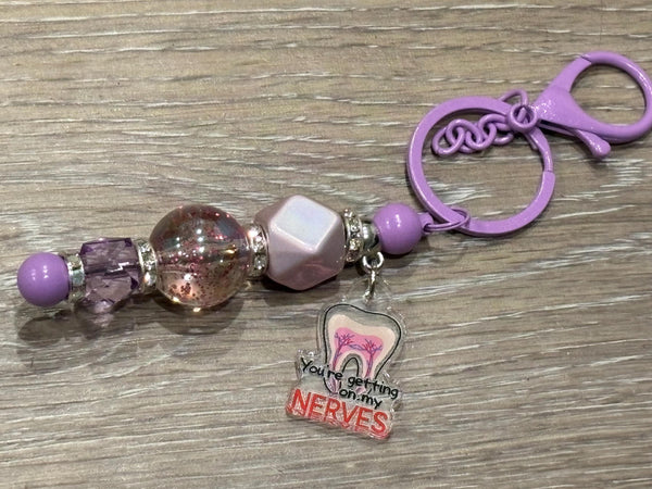 Getting On My Nerves Keychain, Tooth Keychain, Dental Hygiene Keychain, Dental Gifts, Dental Assistant, Dental Hygiene Gift