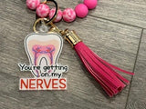 Hot Pink Dental Nerve Keychain, Dental Sticker, Dental Hygiene, Dental Assistant Keychain, Tooth Earrings, RCT, Endo Tooth, Endodontist