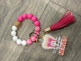 Hot Pink Dental Nerve Keychain, Dental Sticker, Dental Hygiene, Dental Assistant Keychain, Tooth Earrings, RCT, Endo Tooth, Endodontist
