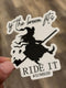 If The Broom Fits Ride It Sticker, Dental Halloween Sticker, Halloween Tooth Sticker, Spooky Tooth, Scary Dental Sticker, Dental Witch