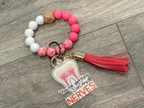 Hot Pink Dental Nerve Keychain, Dental Sticker, Dental Hygiene, Dental Assistant Keychain, Tooth Earrings, RCT, Endo Tooth, Endodontist