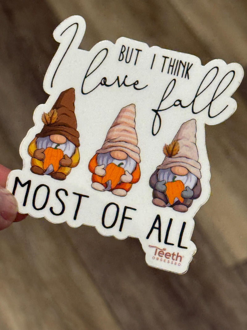 Thanksgiving Gnome Sticker, Happy Fall Sticker, Dental Assistant Sticker, dentistry sticker, RDH sticker, tooth sticker