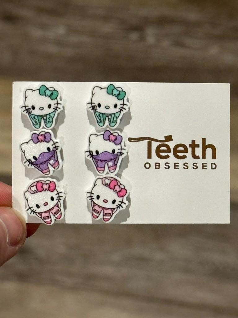 Dental Earrings, Kitty Tooth Earrings, Dental Hygiene Gift, Teeth Earrings, Sweet Tooth, Fairy Dental Gift, Dental Assistant Teeth