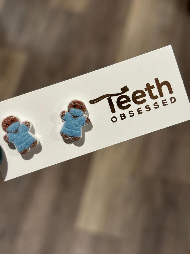 Gingerbread Men Dental Earrings