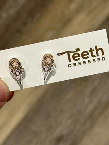 Dental Team Earrings, Tooth Earrings, Pedo Assistant Earrings, Dental Gift, Dental Gift, Tooth Studs