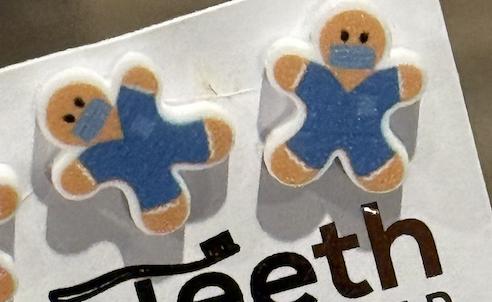 Gingerbread Dental Earrings