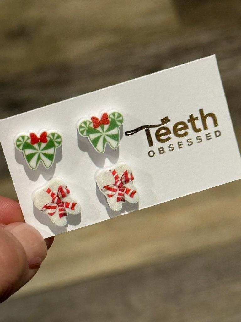 Peppermint and Christmas Present Tooth Earrings