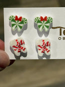 Peppermint and Christmas Present Tooth Earrings