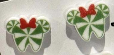 Peppermint and Christmas Present Tooth Earrings