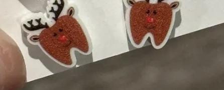 Santa, Rudolph, Frosty Dental Earrings