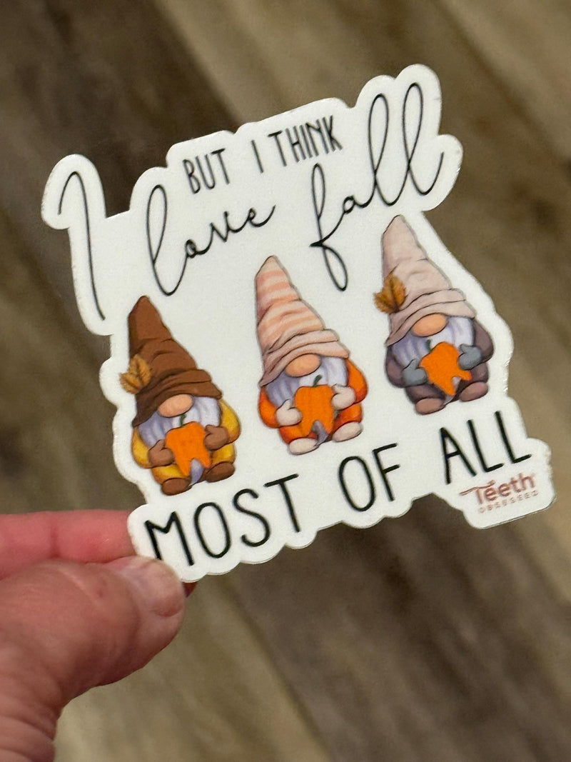 Thanksgiving Gnome Sticker, Happy Fall Sticker, Dental Assistant Sticker, dentistry sticker, RDH sticker, tooth sticker