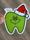 Grinch Tooth Sticker, Dental Grinch Sticker, Christmas Tooth Cling, Dental Hygiene Gift, Grinch Teeth Sticker