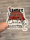 Santa's Favorite Dental Assistant, Christmas Tooth Sticker, Dental Sticker, Christmas Teeth, Dental Hygiene Gift, Dental Assistant Gift