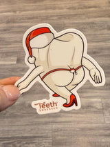 Santa Flossy Sticker, Christmas Tooth Sticker, Dental Assistant Sticker, Dental Hygiene Gift, Dental Christmas Gift, Mrs. Floss Sticker