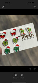 Christmas Dental Earrings, Frosty Teeth Earrings, Elf Earrings, Santa Tooth Earrings, Christmas Tree Earrings, Elf Earrings