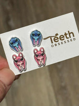 Teeth Earrings, Tooth Earrings, Dental Earrings, Teeth Jewelry, Pedo Teeth, Glitter Tooth Earrings